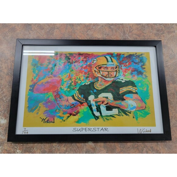 Other - AARON RODGERS PACKERS "SUPERSTAR" SIGNED WINFORD GALMON LITHOGRAPH COA 7/199